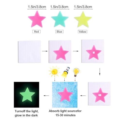 100 Pcs Glow in the Dark Star Wall Stickers