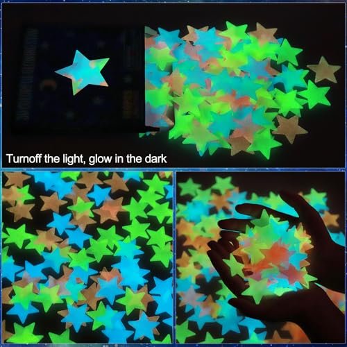 100 Pcs Glow in the Dark Star Wall Stickers