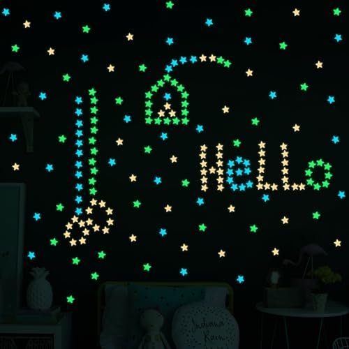 100 Pcs Glow in the Dark Star Wall Stickers