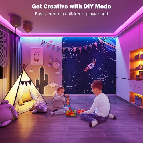 100ft RGB LED Strip Lights with Music Sync & App Control