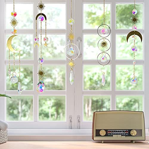 6-Piece Colorful Crystal Suncatchers for Home & Garden