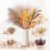 Boho Fall Decor: Fluffy Orange Pampas Grass Bouquet