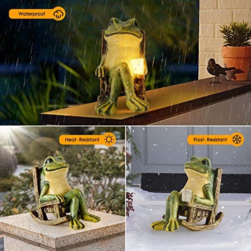 Charming Solar Frog Statue for Garden Décor & Gifts