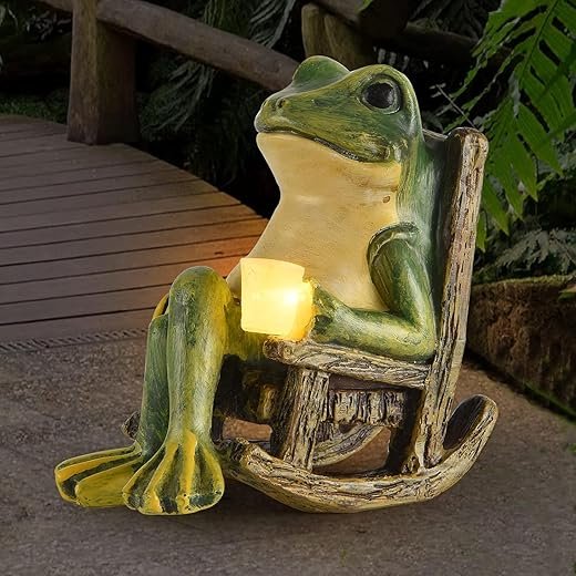 Charming Solar Frog Statue for Garden Décor & Gifts