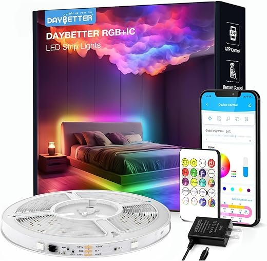 DAYBETTER RGB Smart IC LED Strip Lights - Color Changing Magic