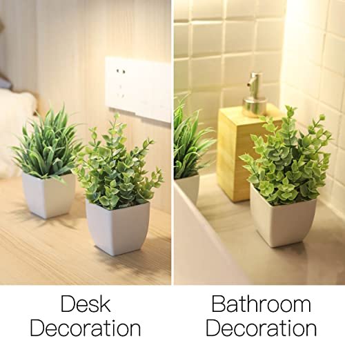 Der Rose 2-Pack Mini Eucalyptus Fake Plants for Home Decor