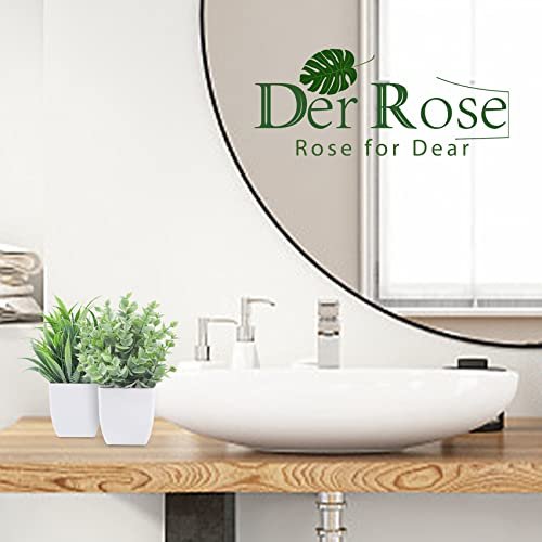 Der Rose 2-Pack Mini Eucalyptus Fake Plants for Home Decor