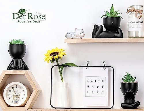 Der Rose 3pcs Black Fake Succulents for Stylish Decor