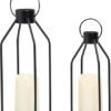 Elegant Black Metal Candle Lanterns for Modern Farmhouse Decor