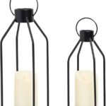 Elegant Black Metal Candle Lanterns for Modern Farmhouse Decor