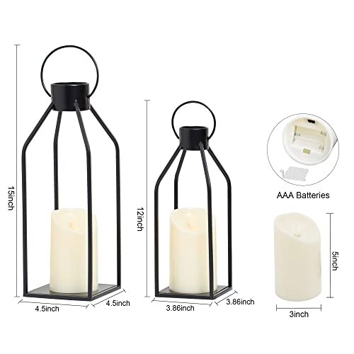 Elegant Black Metal Candle Lanterns for Modern Farmhouse Decor