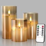 Elegant Gold LED Flameless Candles with Remote & Timer