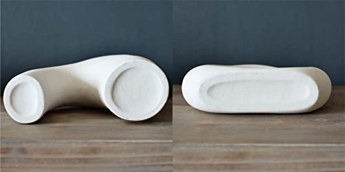 Nordic White Ceramic Donut Vases - Set of 2