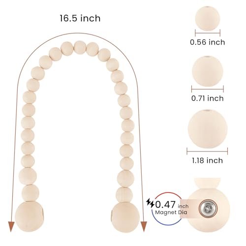 Stylish Magnetic Curtain Tiebacks - Boho Wood Bead Design