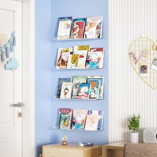 Upsimples 4 Pack Clear Floating Shelves for Any Room