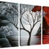 Wieco Art Cloud Tree 3-Piece Canvas Wall Art